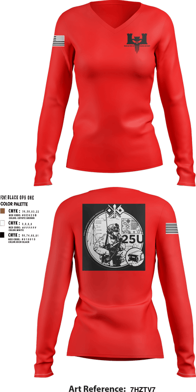 302nd EN CO 64266225 Women's Long Sleeve V-neck Shirt - 13