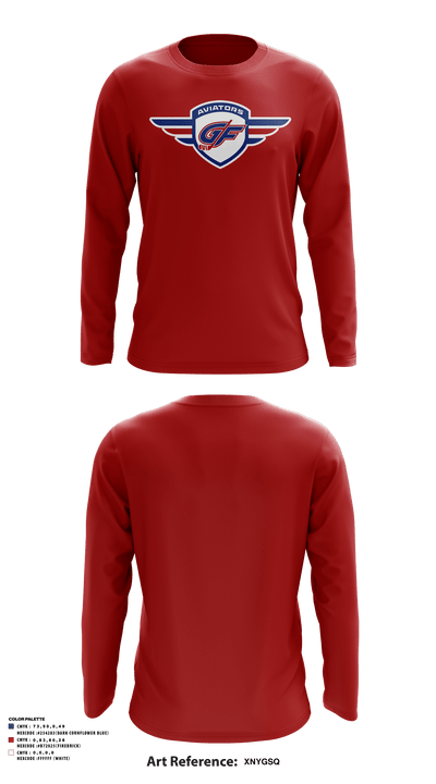 GRAND FORKS YOUTH HOCKEY ASSOCIATION 92789320 Long Sleeve Performance Shirt - 13
