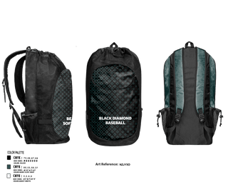 Gear Bag, Black Diamond Baseball, Baseball, Teamtime, Team time, sublimation, custom sports apparel, team uniforms, spirit wear, spiritwear, sports uniforms, custom shirts, team store, custom team store, fundraiser sports, apparel fundraiser