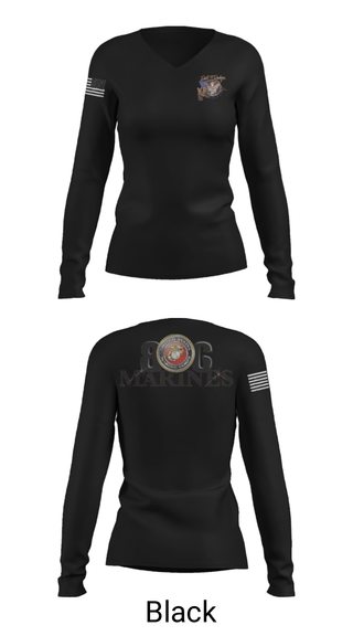 Women's Long Sleeve Vneck Shirt, 806 MarinesBoots and Badges of the South Plains, Fire Department, Teamtime, Team time, sublimation, custom sports apparel, team uniforms, spirit wear, spiritwear, sports uniforms, custom shirts, team store, custom team store, fundraiser sports, apparel fundraiser