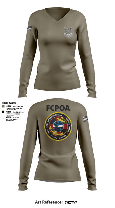 NMRTC-PH FCPOA 79127283 Women's Long Sleeve V-neck Shirt - 4