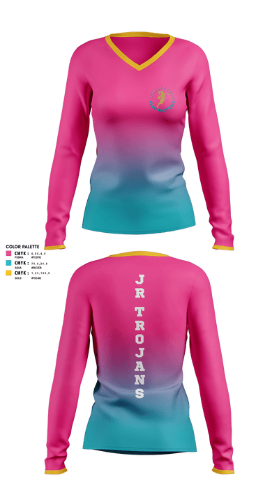 Acreage Girls Flag Football 93522581 Women's Long Sleeve V-neck Shirt - 1
