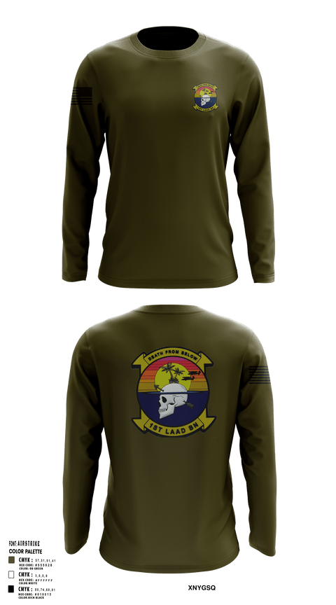 Long Sleeve Performance Shirt, 1st LAAD, Marines, Teamtime, Team time, sublimation, custom sports apparel, team uniforms, spirit wear, spiritwear, sports uniforms, custom shirts, team store, custom team store, fundraiser sports, apparel fundraiser