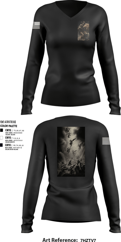 United Navy Sailor 53220570 Women's Long Sleeve V-neck Shirt - 1