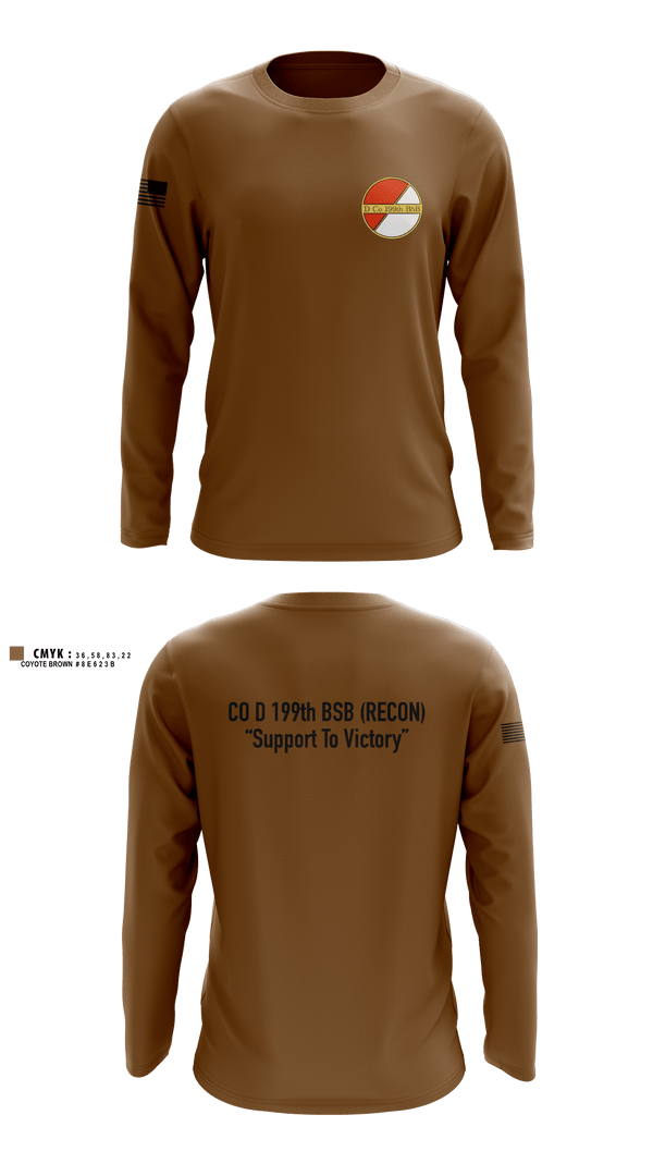 Long Sleeve Performance Shirt, Co D 199TH BSB RECON, National Guard, Teamtime, Team time, sublimation, custom sports apparel, team uniforms, spirit wear, spiritwear, sports uniforms, custom shirts, team store, custom team store, fundraiser sports, apparel fundraiser