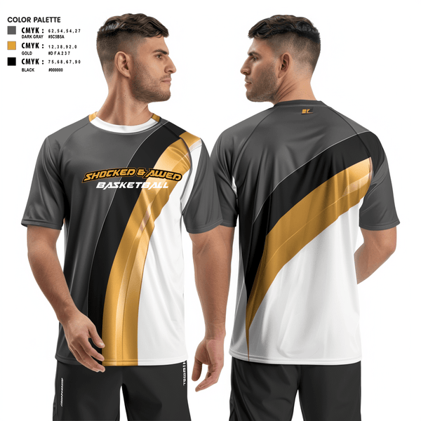 Short Sleeve Performance Shirt, Shocked & Awed, Men's Basketball, Teamtime, Team time, sublimation, custom sports apparel, team uniforms, spirit wear, spiritwear, sports uniforms, custom shirts, team store, custom team store, fundraiser sports, apparel fundraiser