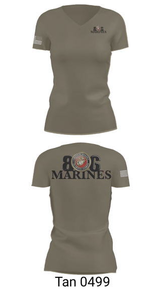 Women's Short Sleeve Vneck Shirt, 806 Marines, Marines, Teamtime, Team time, sublimation, custom sports apparel, team uniforms, spirit wear, spiritwear, sports uniforms, custom shirts, team store, custom team store, fundraiser sports, apparel fundraiser