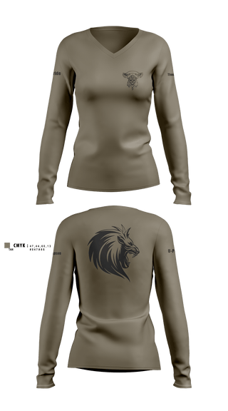 Women's Long Sleeve Vneck Shirt, U Pride, Army, Teamtime, Team time, sublimation, custom sports apparel, team uniforms, spirit wear, spiritwear, sports uniforms, custom shirts, team store, custom team store, fundraiser sports, apparel fundraiser