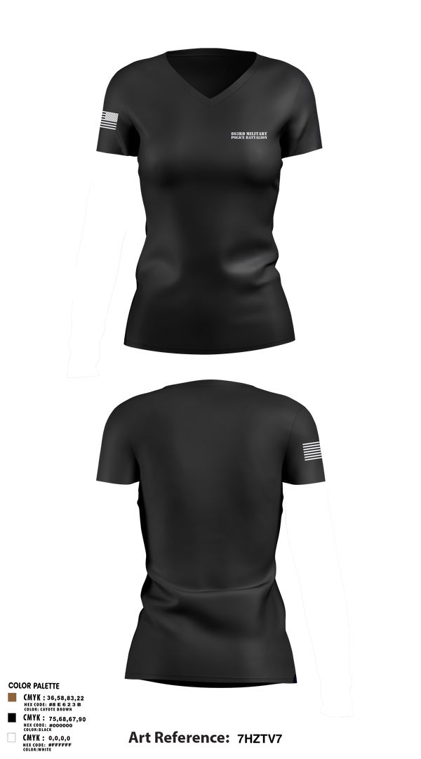Women's Short Sleeve Vneck Shirt, 863rd Military Police Battalion, , Teamtime, Team time, sublimation, custom sports apparel, team uniforms, spirit wear, spiritwear, sports uniforms, custom shirts, team store, custom team store, fundraiser sports, apparel fundraiser