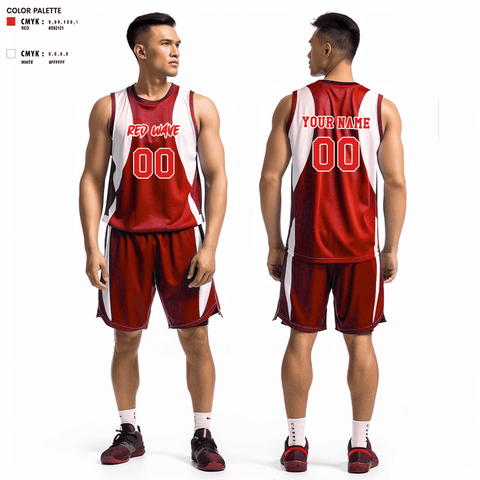 Basketball Uniform, Red wave, Women's Basketball, Teamtime, Team time, sublimation, custom sports apparel, team uniforms, spirit wear, spiritwear, sports uniforms, custom shirts, team store, custom team store, fundraiser sports, apparel fundraiser
