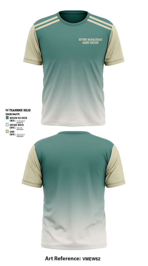Short Sleeve Performance Shirt, Biting Baracudas, Men's Soccer, Teamtime, Team time, sublimation, custom sports apparel, team uniforms, spirit wear, spiritwear, sports uniforms, custom shirts, team store, custom team store, fundraiser sports, apparel fundraiser