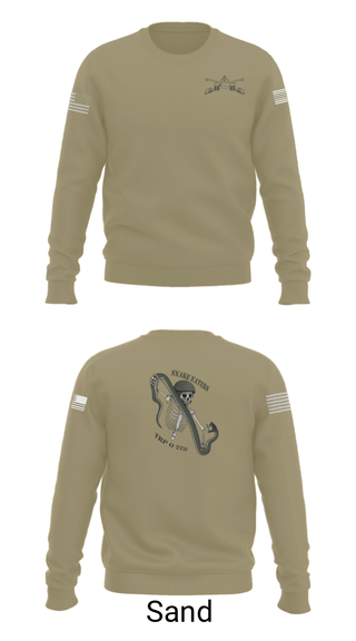 Crew Neck Sweatshirt, Q Troop 4/278th, Army, Teamtime, Team time, sublimation, custom sports apparel, team uniforms, spirit wear, spiritwear, sports uniforms, custom shirts, team store, custom team store, fundraiser sports, apparel fundraiser