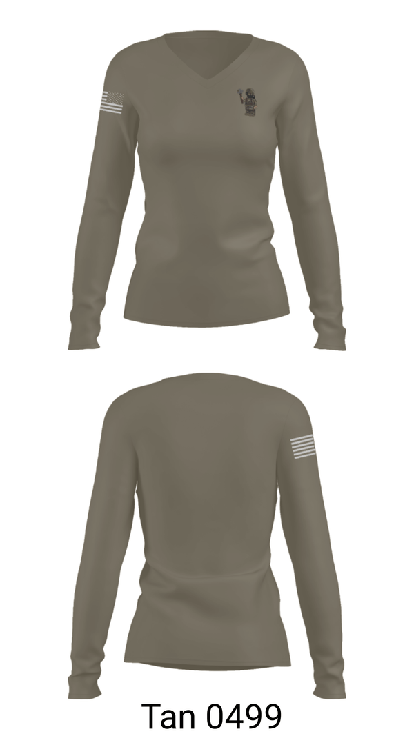 Women's Long Sleeve Vneck Shirt, CRT 1, Army, Teamtime, Team time, sublimation, custom sports apparel, team uniforms, spirit wear, spiritwear, sports uniforms, custom shirts, team store, custom team store, fundraiser sports, apparel fundraiser
