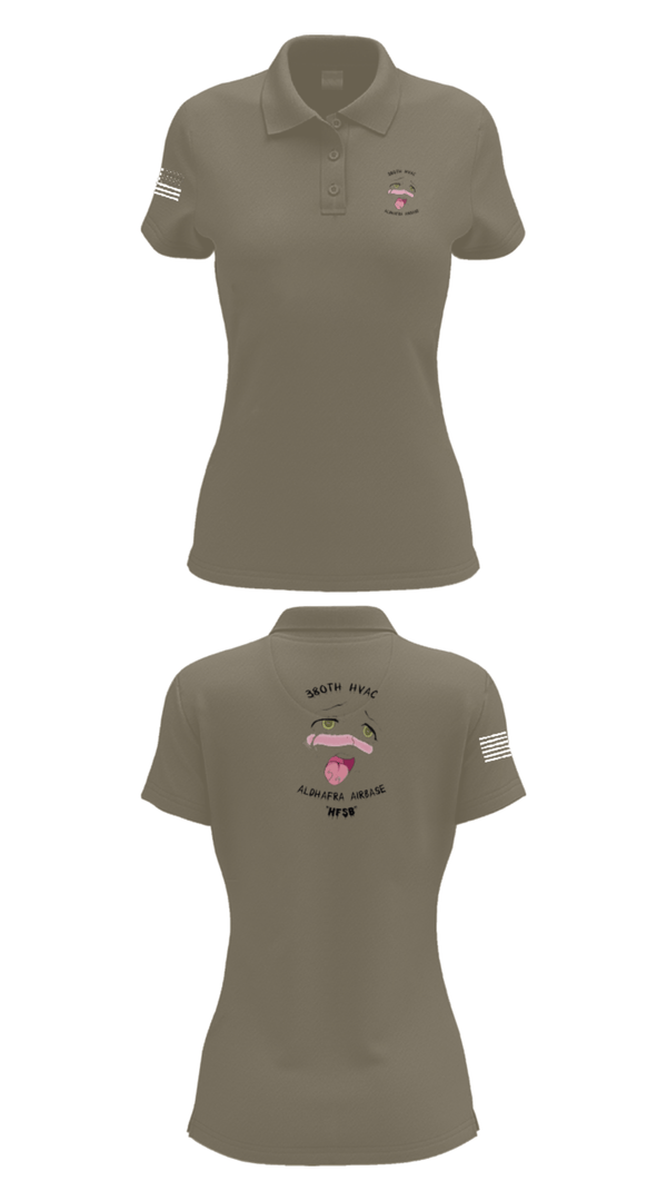 Women's Short Sleeve Performance Polo, 380th HVAC, , Teamtime, Team time, sublimation, custom sports apparel, team uniforms, spirit wear, spiritwear, sports uniforms, custom shirts, team store, custom team store, fundraiser sports, apparel fundraiser