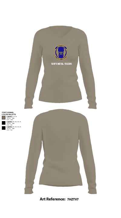 51SFS Metal Tigers 2477629 Women's Long Sleeve V-neck Shirt - 62