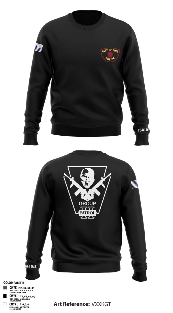 Crew Neck Sweatshirt, Erie police department, Police, Teamtime, Team time, sublimation, custom sports apparel, team uniforms, spirit wear, spiritwear, sports uniforms, custom shirts, team store, custom team store, fundraiser sports, apparel fundraiser