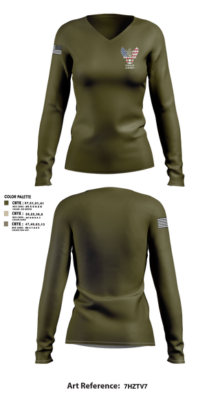 Women's Long Sleeve Vneck Shirt, , Air Force, Teamtime, Team time, sublimation, custom sports apparel, team uniforms, spirit wear, spiritwear, sports uniforms, custom shirts, team store, custom team store, fundraiser sports, apparel fundraiser
