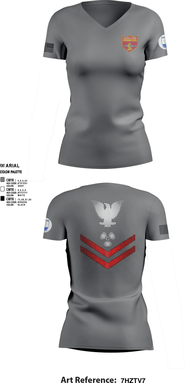 Women's Short Sleeve Vneck Shirt, USS COOK FF-1083, Navy, Teamtime, Team time, sublimation, custom sports apparel, team uniforms, spirit wear, spiritwear, sports uniforms, custom shirts, team store, custom team store, fundraiser sports, apparel fundraiser