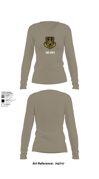 Women's Long Sleeve Vneck Shirt, 380 ESFS, , Teamtime, Team time, sublimation, custom sports apparel, team uniforms, spirit wear, spiritwear, sports uniforms, custom shirts, team store, custom team store, fundraiser sports, apparel fundraiser