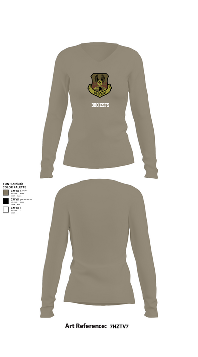 380 ESFS 95267878 Women's Long Sleeve V-neck Shirt - 62