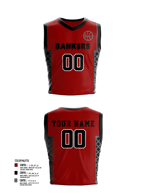 Mens Basketball Jersey, Bankers, Men's Basketball, Teamtime, Team time, sublimation, custom sports apparel, team uniforms, spirit wear, spiritwear, sports uniforms, custom shirts, team store, custom team store, fundraiser sports, apparel fundraiser