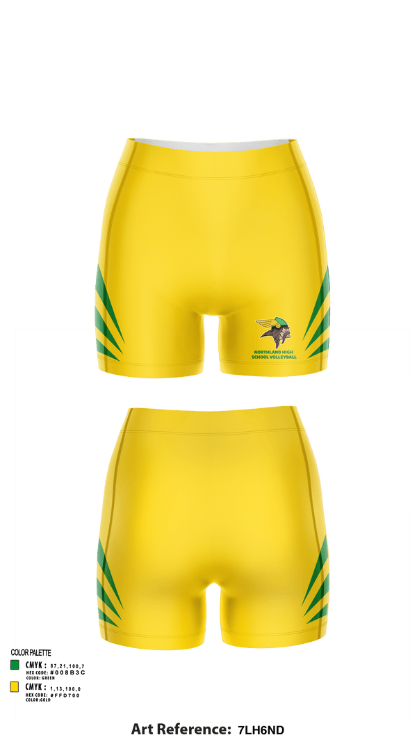 Women's Shorts, Northland High School Volleyball, Women's Volleyball, Teamtime, Team time, sublimation, custom sports apparel, team uniforms, spirit wear, spiritwear, sports uniforms, custom shirts, team store, custom team store, fundraiser sports, apparel fundraiser