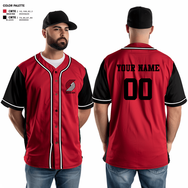Full Button Baseball Jersey, Blazers elite, Baseball, Teamtime, Team time, sublimation, custom sports apparel, team uniforms, spirit wear, spiritwear, sports uniforms, custom shirts, team store, custom team store, fundraiser sports, apparel fundraiser