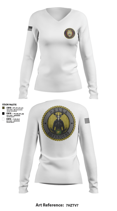 PMO Delta 60549667 Women's Long Sleeve V-neck Shirt - 2