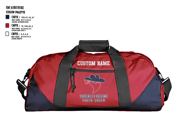 Duffle Bag, Saugerties Outlaws Youth Football, Football, Teamtime, Team time, sublimation, custom sports apparel, team uniforms, spirit wear, spiritwear, sports uniforms, custom shirts, team store, custom team store, fundraiser sports, apparel fundraiser