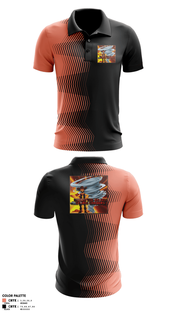 Short Sleeve Performance Polo, Ride The Storm Storm Chasers, , Teamtime, Team time, sublimation, custom sports apparel, team uniforms, spirit wear, spiritwear, sports uniforms, custom shirts, team store, custom team store, fundraiser sports, apparel fundraiser