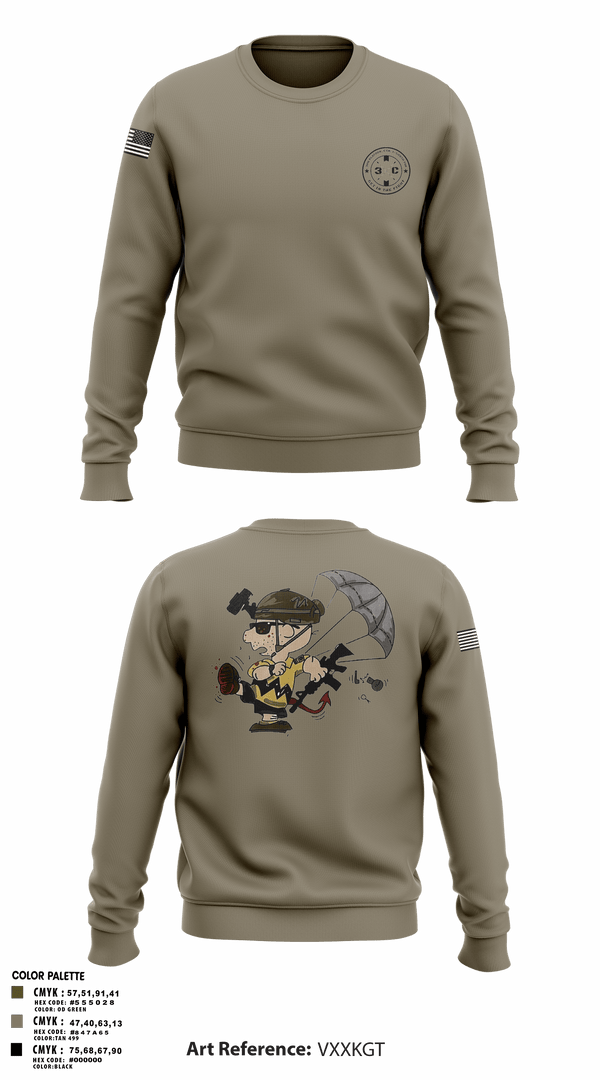 Crew Neck Sweatshirt, 3rd Platoon, CCo, 1-508th PIR, , Teamtime, Team time, sublimation, custom sports apparel, team uniforms, spirit wear, spiritwear, sports uniforms, custom shirts, team store, custom team store, fundraiser sports, apparel fundraiser