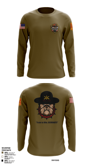 Long Sleeve Performance Shirt, Bravo Bulldawgs, Army, Teamtime, Team time, sublimation, custom sports apparel, team uniforms, spirit wear, spiritwear, sports uniforms, custom shirts, team store, custom team store, fundraiser sports, apparel fundraiser