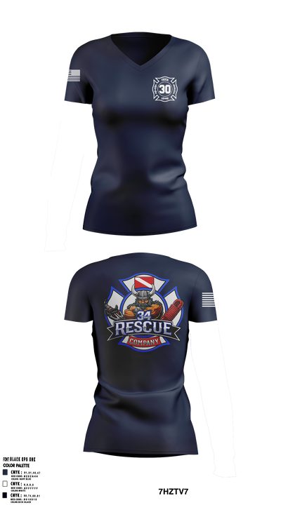 Ripley vol. fire dept 96046558 Women's Short Sleeve V-neck Shirt - 6