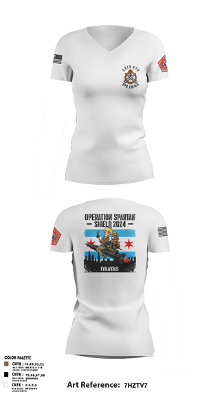 Women's Short Sleeve Vneck Shirt, 34th DSB, Army, Teamtime, Team time, sublimation, custom sports apparel, team uniforms, spirit wear, spiritwear, sports uniforms, custom shirts, team store, custom team store, fundraiser sports, apparel fundraiser