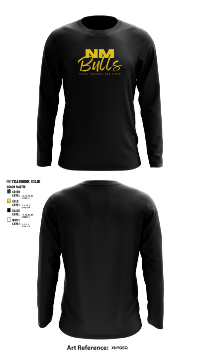 New Milford Bulls Football And Cheerleading 19489077 Long Sleeve Performance Shirt - 17