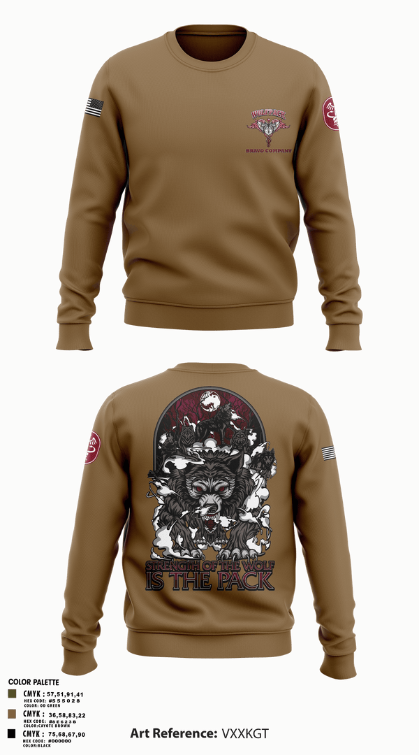 Crew Neck Sweatshirt, Bravo Company, MRBn, Fort Belvoir, Army, Teamtime, Team time, sublimation, custom sports apparel, team uniforms, spirit wear, spiritwear, sports uniforms, custom shirts, team store, custom team store, fundraiser sports, apparel fundraiser