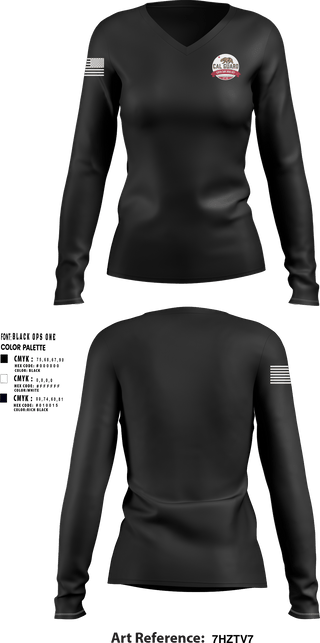 Women's Long Sleeve Vneck Shirt, California State Guard San Jose, National Guard, Teamtime, Team time, sublimation, custom sports apparel, team uniforms, spirit wear, spiritwear, sports uniforms, custom shirts, team store, custom team store, fundraiser sports, apparel fundraiser