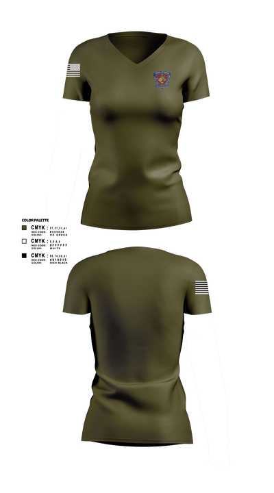 3D LAAB 52111712 Women's Short Sleeve V-neck Shirt - 1