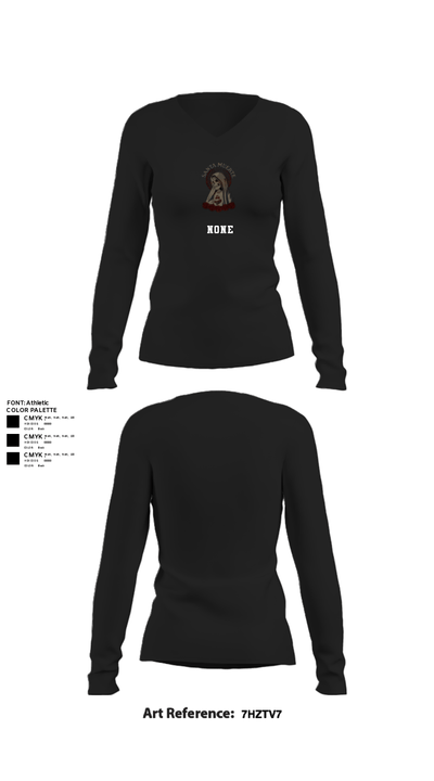 None 69864015 Women's Long Sleeve V-neck Shirt - 21