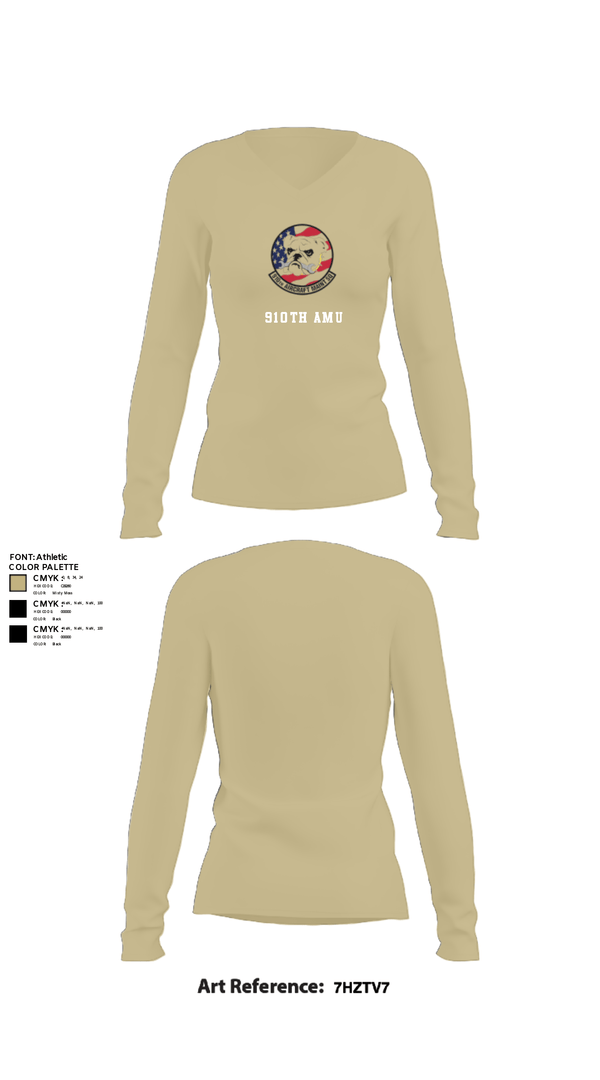 Women's Long Sleeve Vneck Shirt, 910th AMU, Air Force, Teamtime, Team time, sublimation, custom sports apparel, team uniforms, spirit wear, spiritwear, sports uniforms, custom shirts, team store, custom team store, fundraiser sports, apparel fundraiser