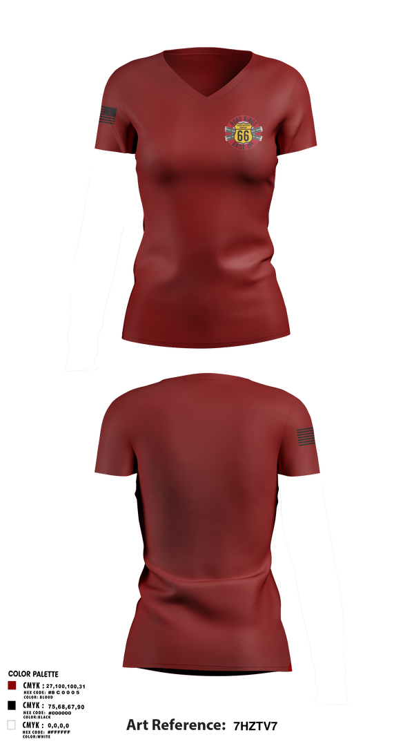 Women's Short Sleeve Vneck Shirt, 66 Transportation Company, , Teamtime, Team time, sublimation, custom sports apparel, team uniforms, spirit wear, spiritwear, sports uniforms, custom shirts, team store, custom team store, fundraiser sports, apparel fundraiser