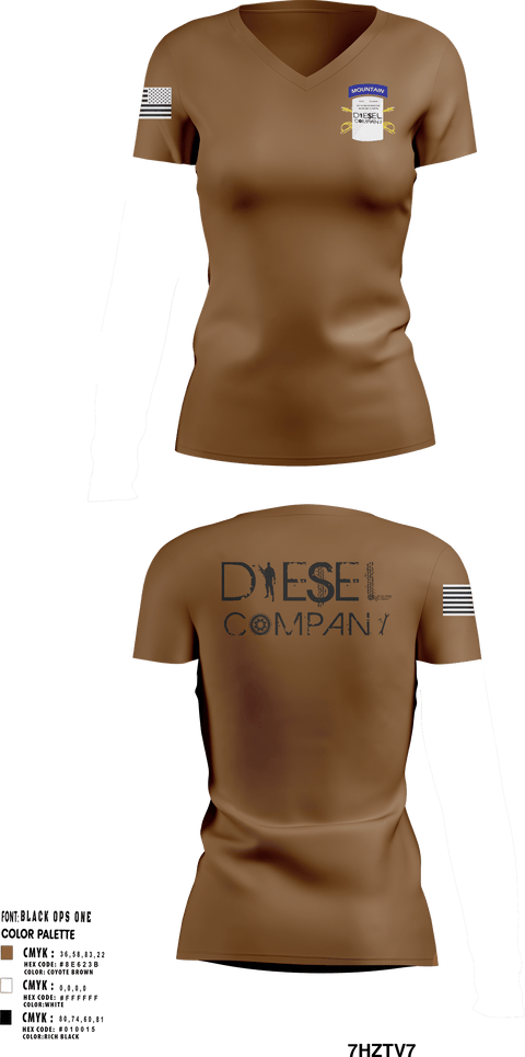 Women's Short Sleeve Vneck Shirt, Delta Company, National Guard, Teamtime, Team time, sublimation, custom sports apparel, team uniforms, spirit wear, spiritwear, sports uniforms, custom shirts, team store, custom team store, fundraiser sports, apparel fundraiser