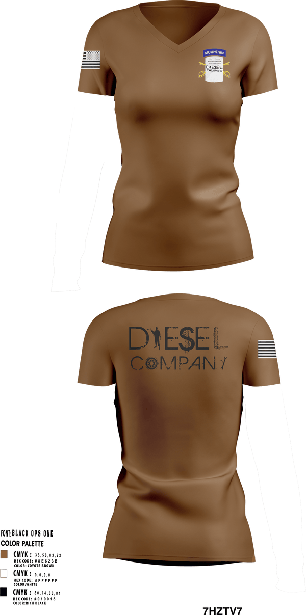 Women's Short Sleeve Vneck Shirt, Delta Company, National Guard, Teamtime, Team time, sublimation, custom sports apparel, team uniforms, spirit wear, spiritwear, sports uniforms, custom shirts, team store, custom team store, fundraiser sports, apparel fundraiser
