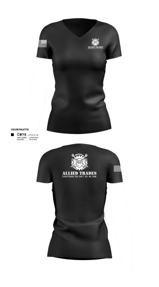 Women's Short Sleeve Vneck Shirt, ALLIED TRADES, National Guard, Teamtime, Team time, sublimation, custom sports apparel, team uniforms, spirit wear, spiritwear, sports uniforms, custom shirts, team store, custom team store, fundraiser sports, apparel fundraiser