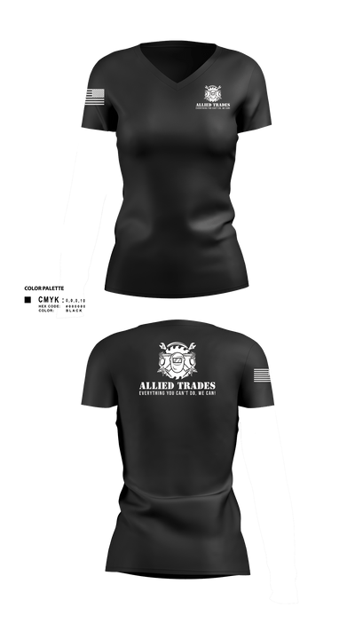 ALLIED TRADES 48849296 Women's Short Sleeve V-neck Shirt - 3