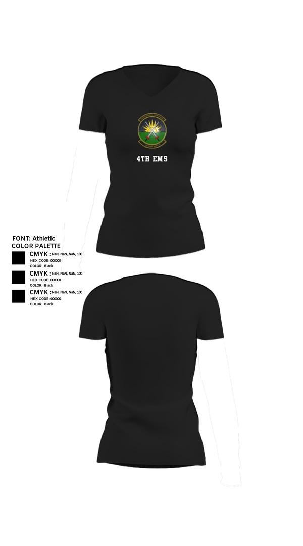 Women's Short Sleeve Vneck Shirt, 4th EMS, Air Force, Teamtime, Team time, sublimation, custom sports apparel, team uniforms, spirit wear, spiritwear, sports uniforms, custom shirts, team store, custom team store, fundraiser sports, apparel fundraiser