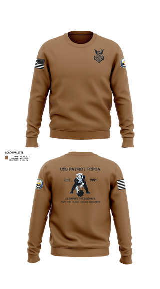 Crew Neck Sweatshirt, Uss patriot, Navy, Teamtime, Team time, sublimation, custom sports apparel, team uniforms, spirit wear, spiritwear, sports uniforms, custom shirts, team store, custom team store, fundraiser sports, apparel fundraiser