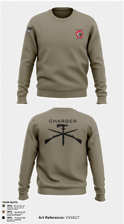 Charger Co. / 2-112th Infantry Battalion 37738588 Crew Neck Sweatshirt - 2