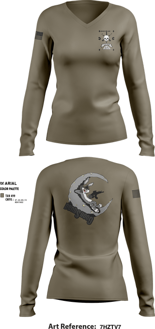 Women's Long Sleeve Vneck Shirt, 1-181 INF Goon Squad, , Teamtime, Team time, sublimation, custom sports apparel, team uniforms, spirit wear, spiritwear, sports uniforms, custom shirts, team store, custom team store, fundraiser sports, apparel fundraiser