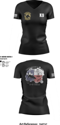 TXGW K9 77939207 Women's Short Sleeve V-neck Shirt - 1